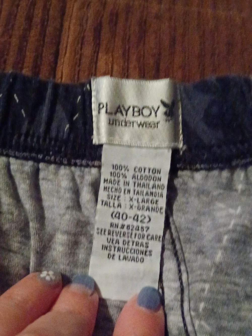 PLAYBOY Black and Gray Argyle Bunny Print Men's Boxers